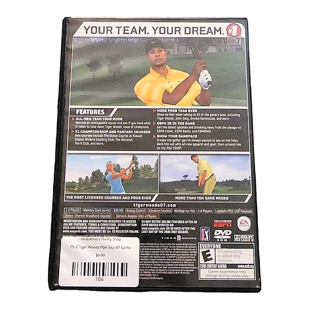 💕Playstation 2 EA Sports Tiger Woods PGA Tour 07 Game